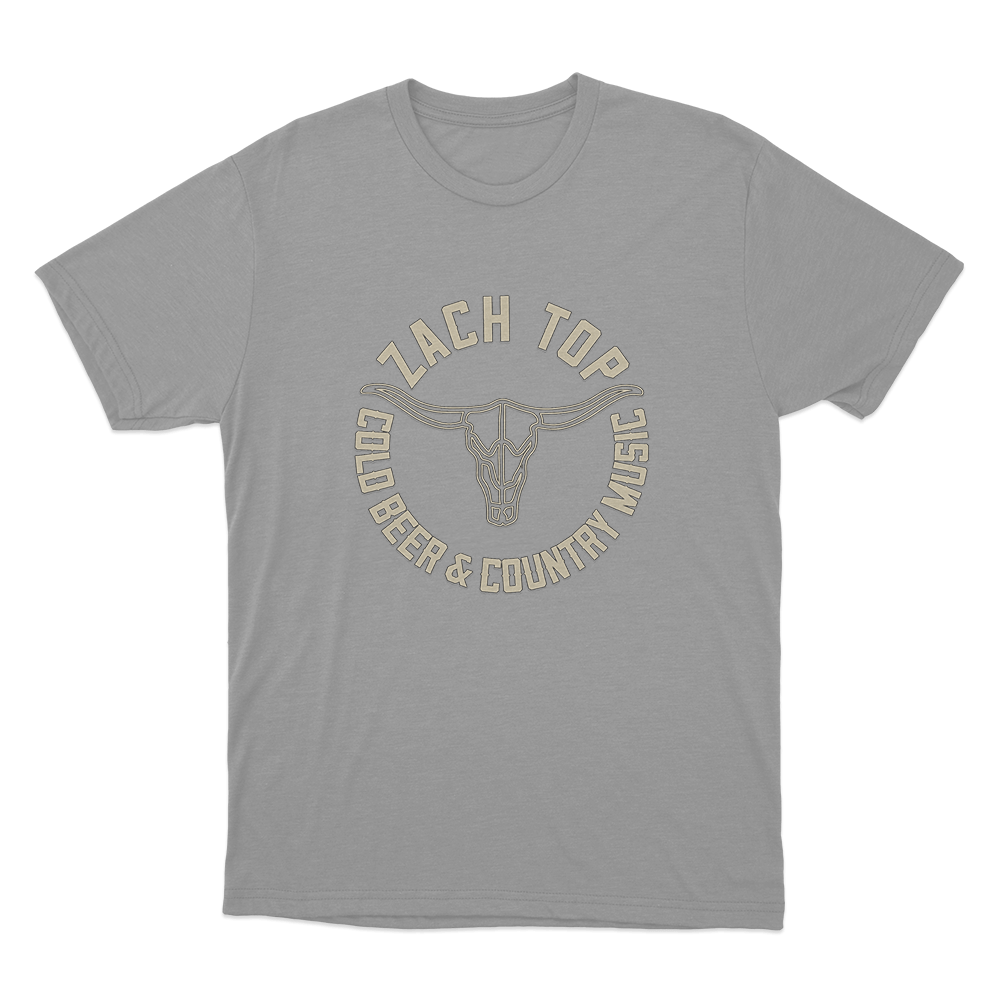 Zach Top Cold Beer Unisex T Shirt Grey Zach Top Cold Beer Unisex T Shirt Grey