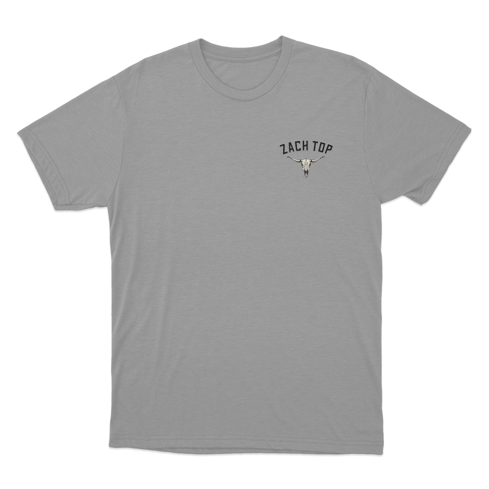 Zach Top Longhorn Skull Unisex T Shirt Grey Zach Top Longhorn Skull Unisex T Shirt Grey