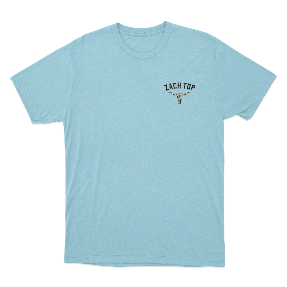 Zach Top Longhorn Skull Unisex T Shirt Sky Blue Zach Top Longhorn Skull Unisex T Shirt Sky Blue