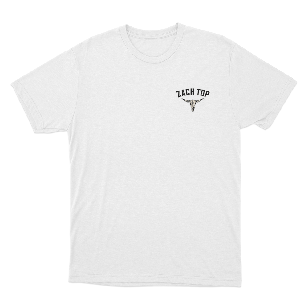 Zach Top Longhorn Skull Unisex T Shirt White Zach Top Longhorn Skull Unisex T Shirt White
